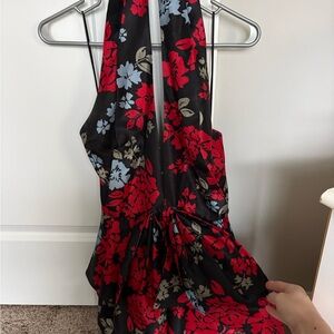 Floral Halter Romper with Pockets